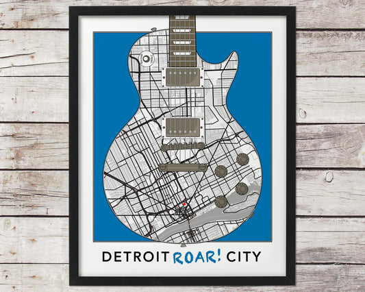 Detroit Rock City Roar! Lions inspired print! Stadium Map